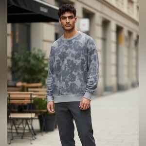Mondetta Men's Gray Patterned Crewneck Sweater